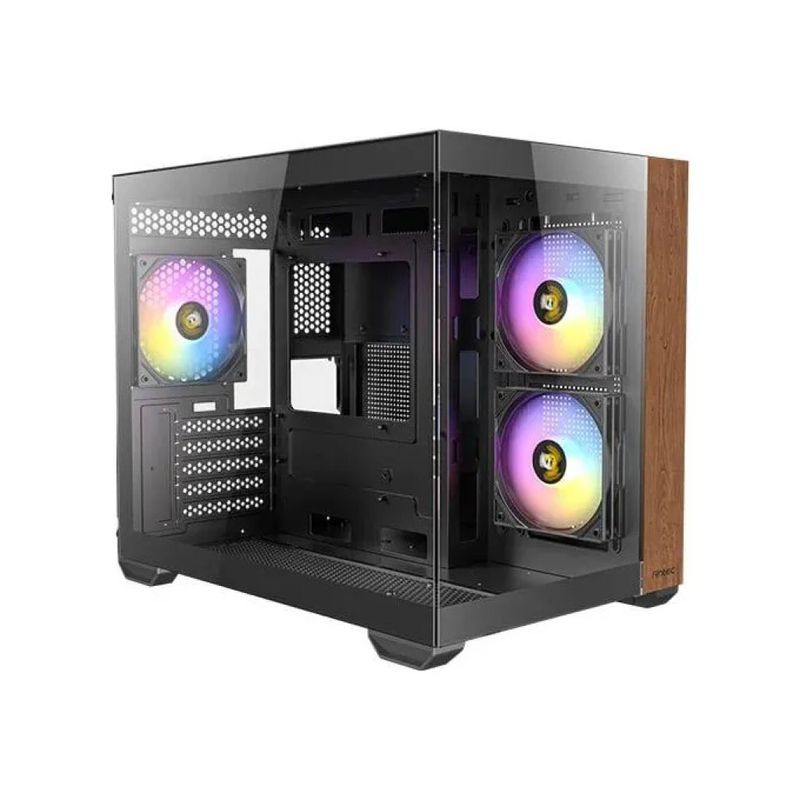 Antec CX600M Wood ARGB Case Micro-ATX Nero con Vetro Temperato