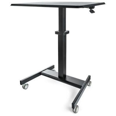 StarTech.com STSCART2 – Scrivania Sit-Stand Regolabile con Ruote, Piano Nero 60 × 80 cm