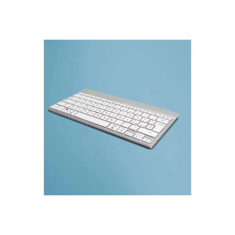 R-Go Tools Compact Break – Tastiera Wireless Bluetooth, QWERTY Italiano, Bianca