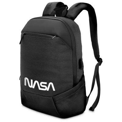 Atlantis The Moon Project Zaino Notebook 15,6” 25 L con USB e Aggancio Trolley – Nero