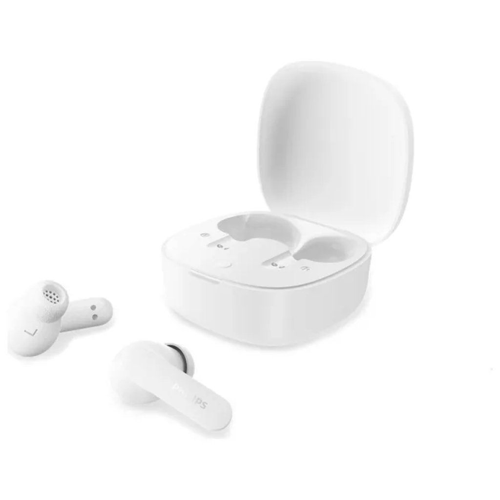 Philips TAT2200WT/00 Auricolari True Wireless ANC, Bluetooth 6.0, IPX4, 28 ore, Bianco
