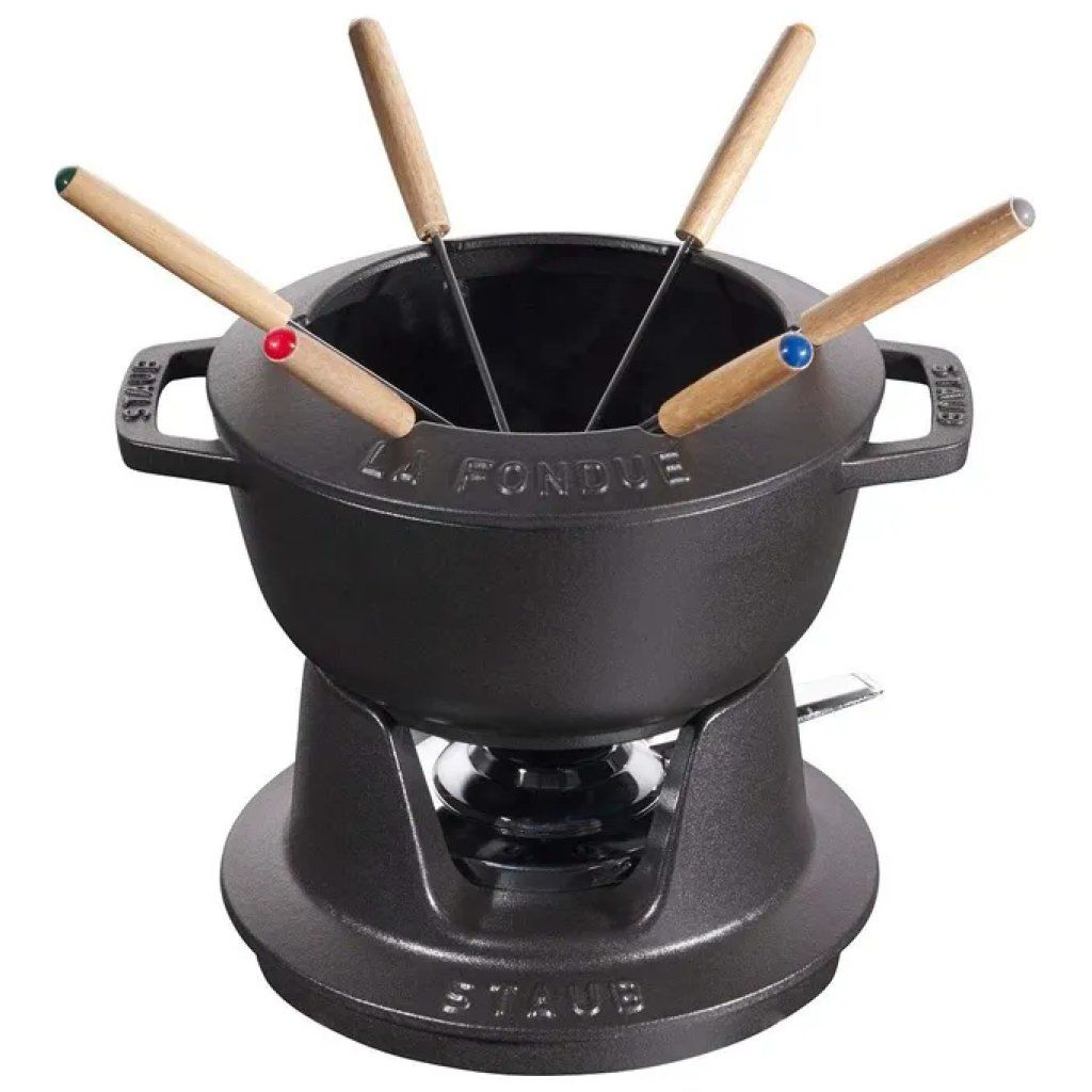 STAUB Set per Fonduta in Ghisa Smaltata, 1,6 L, Ciliegia