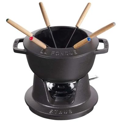 STAUB Set per Fonduta in Ghisa Smaltata, 1,6 L, Ciliegia
