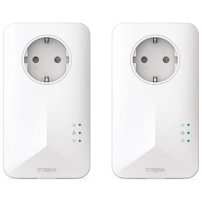 STRONG Powerline 1000 Duo – Kit adattatori PLC Gigabit con presa passante