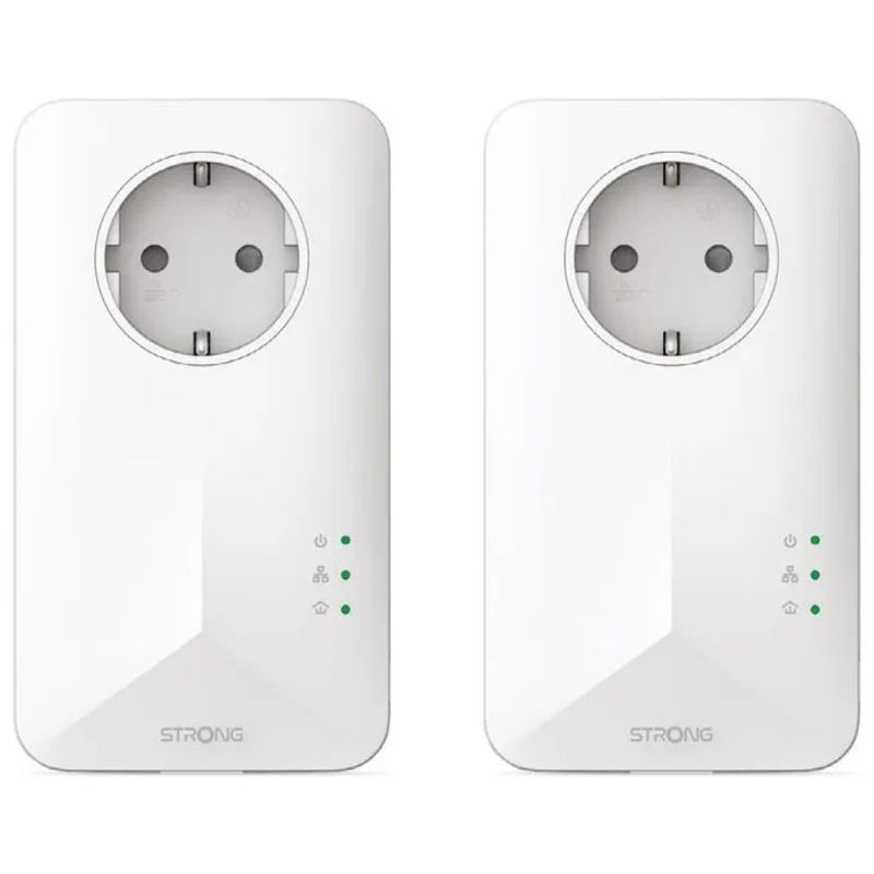 STRONG Powerline 1000 Duo – Kit adattatori PLC Gigabit con presa passante STRONG Powerline 1000 Duo – Kit adattatori PLC Gigabit con presa passante