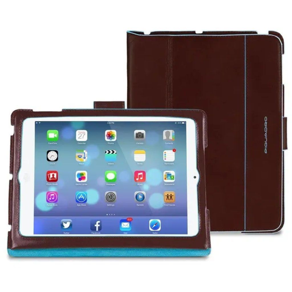 Piquadro Blue Square – Custodia in pelle per iPad Air 2, marrone