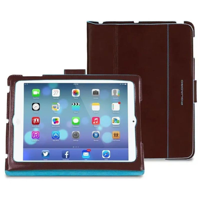 Piquadro Blue Square – Custodia in pelle per iPad Air 2, marrone