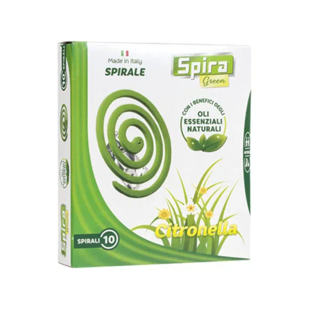 Spira Green 97420 – Spirali Antizanzare alla Citronella, 10 Pezzi con 2 Supporti