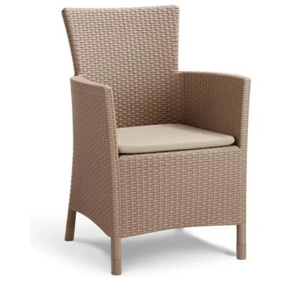 Keter Iowa K215519 Poltrona da Giardino Cappuccino con Cuscino