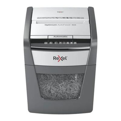 Rexel Optimum AutoFeed+ 50X – Distruggidocumenti P-4, 50 fogli, 20 L