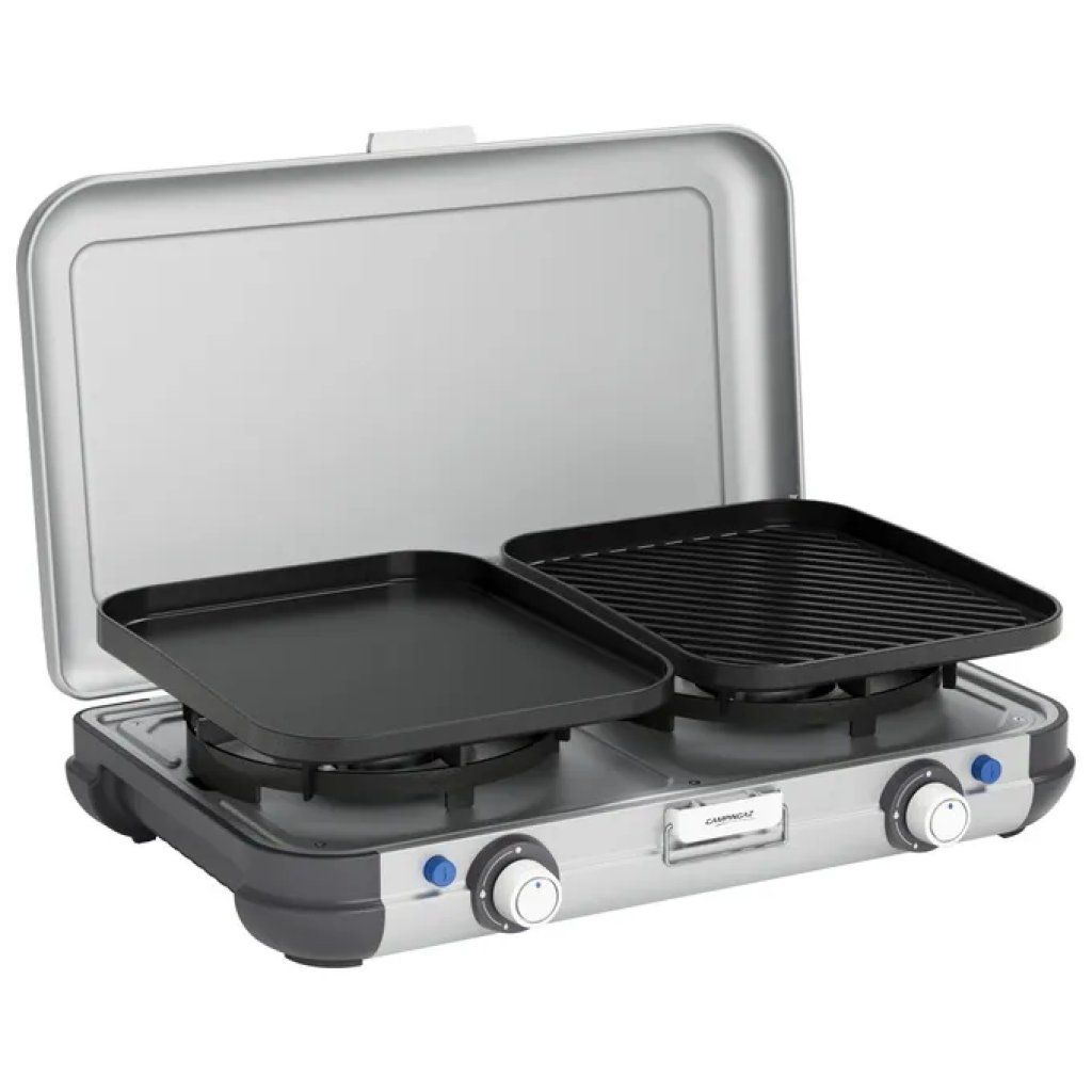 Campingaz Camping Kitchen 2 Fornello da Campeggio a Gas, 2 Bruciatori, 4000 W, Accensione Piezoelettrica