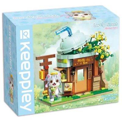 QMAN K28007 Lovely Street Ash Cat Milk Tea Shop, set di costruzione da 411 pezzi QMAN K28007 Lovely Street Ash Cat Milk Tea Shop, set di costruzione da 411 pezzi