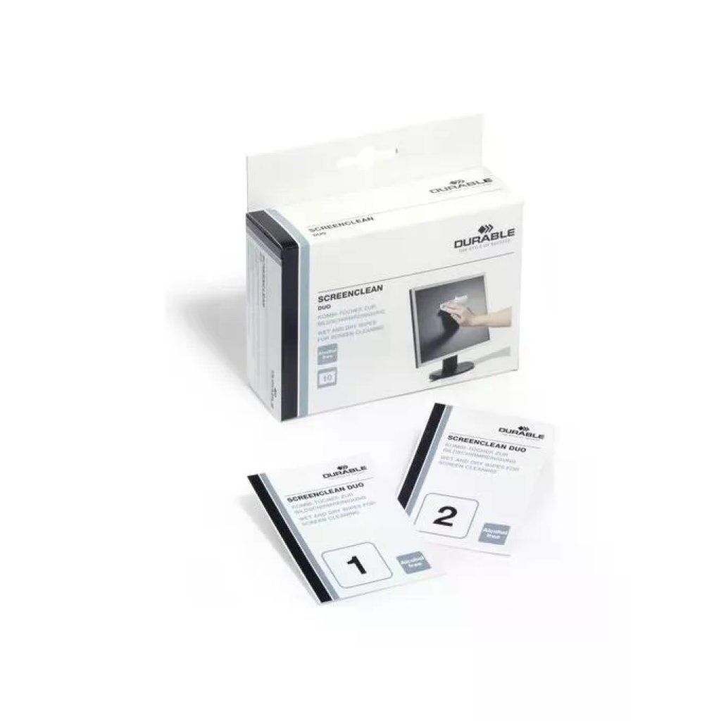 DURABLE Screenclean Duo – Salviette per la pulizia degli schermi