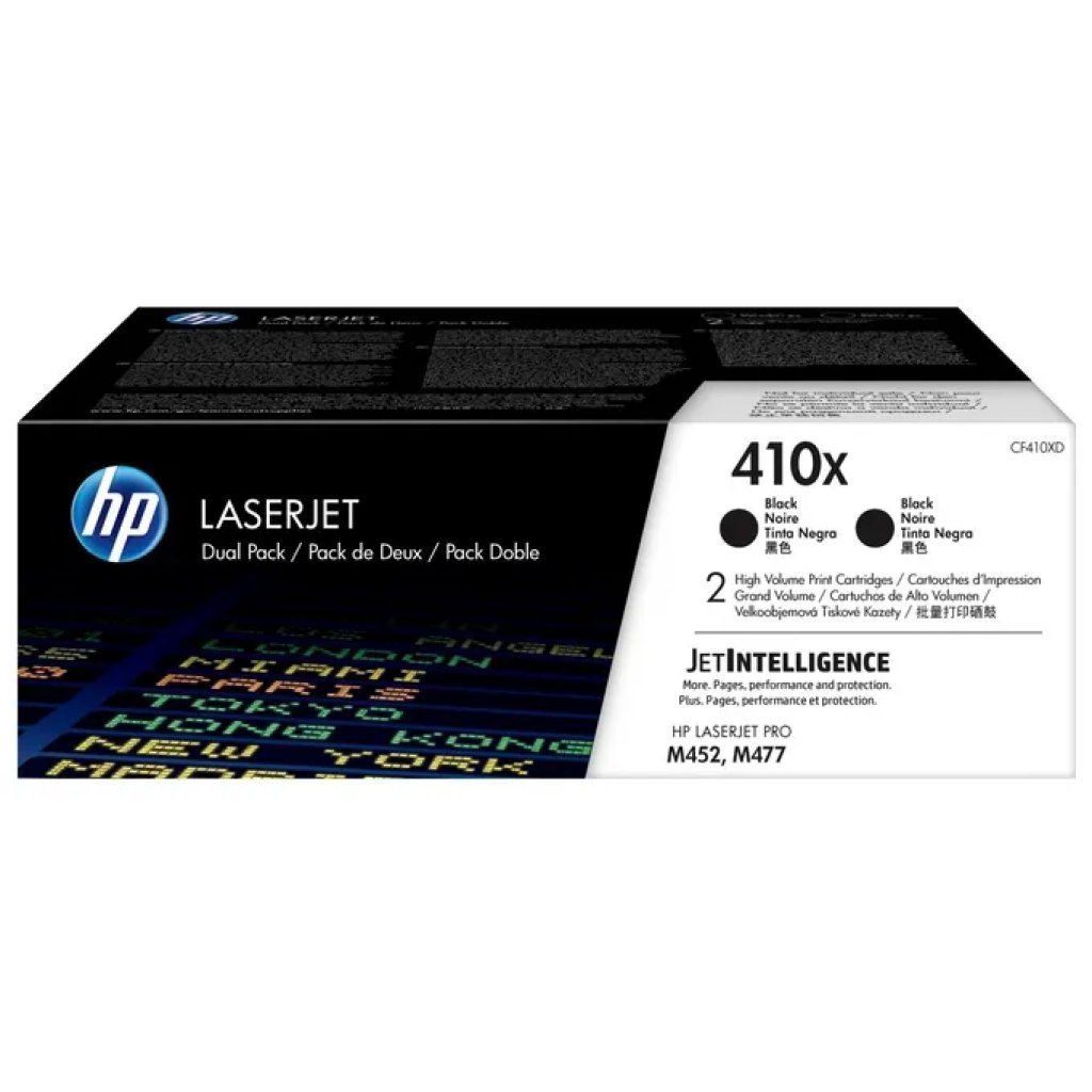 HP 410X CF410XD – Confezione da 2 toner neri originali ad alta capacità