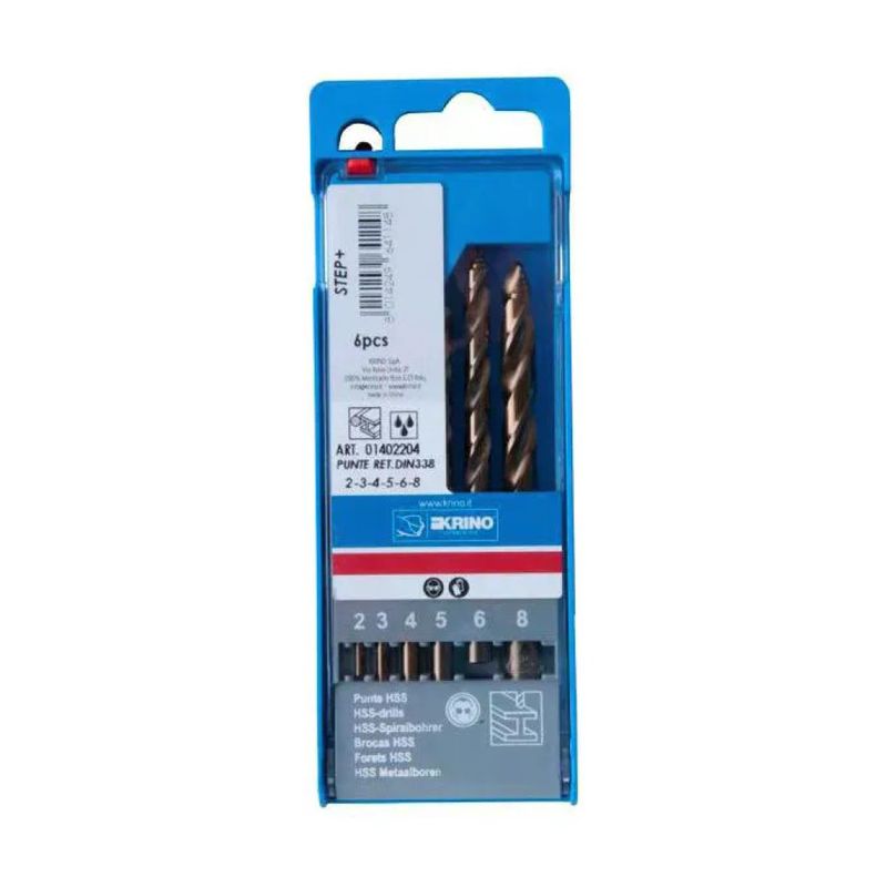 Krino 8 01402 – Set 6 punte HSS rettificate Step SR 2 mm