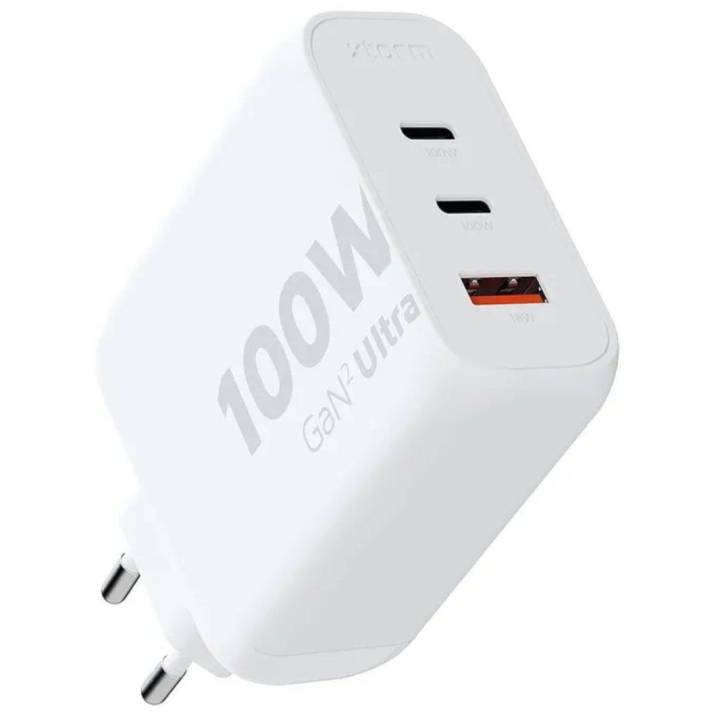 Xtorm XEC100 GaN2 Ultra Caricatore da Muro 100W, 3 Porte, Bianco