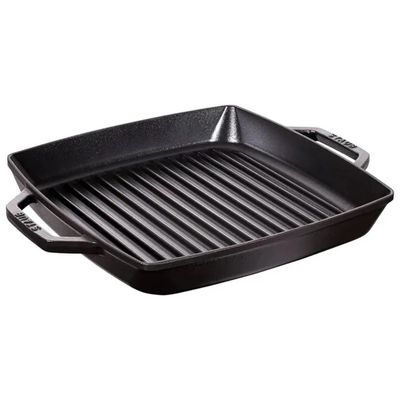 Staub Bistecchiera in Ghisa 28 x 28 cm con 2 Manici - Nera
