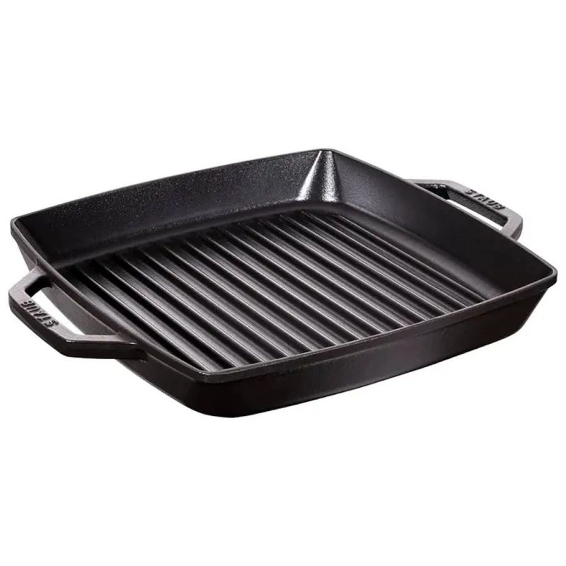 Staub Bistecchiera in Ghisa 28 x 28 cm con 2 Manici - Nera