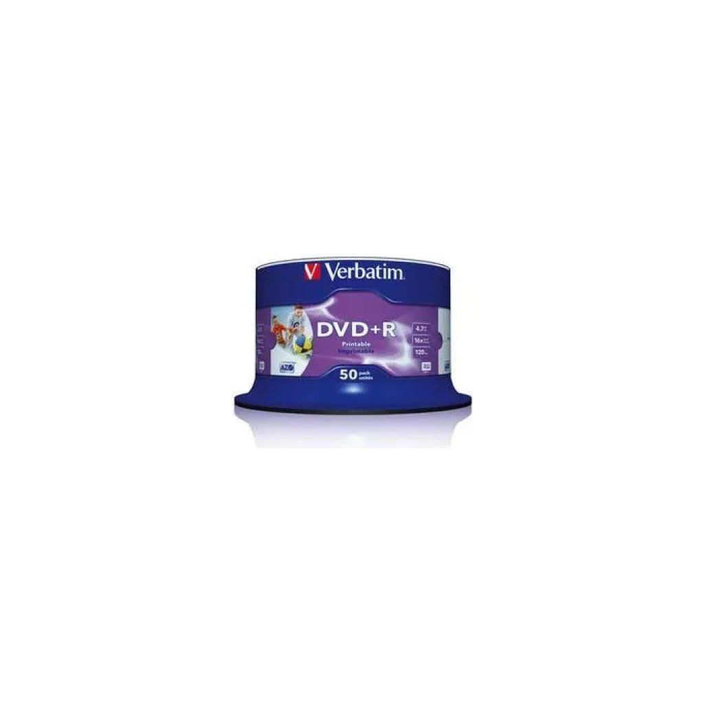 Verbatim DVD+R 4,7 GB 16x Printable – Spindle da 50