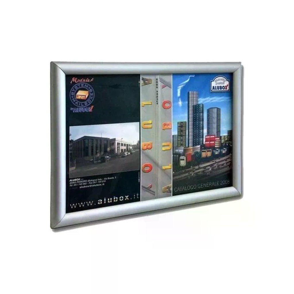 Alubox Simplex 2 – Bacheca portafoglietti per 2 fogli A4, argento