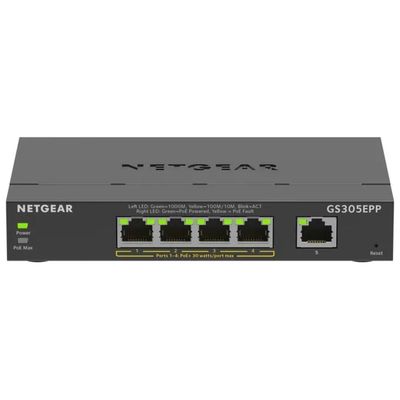 NETGEAR GS305EPP Switch gestito Gigabit PoE+ a 5 porte, 120 W NETGEAR GS305EPP Switch gestito Gigabit PoE+ a 5 porte, 120 W