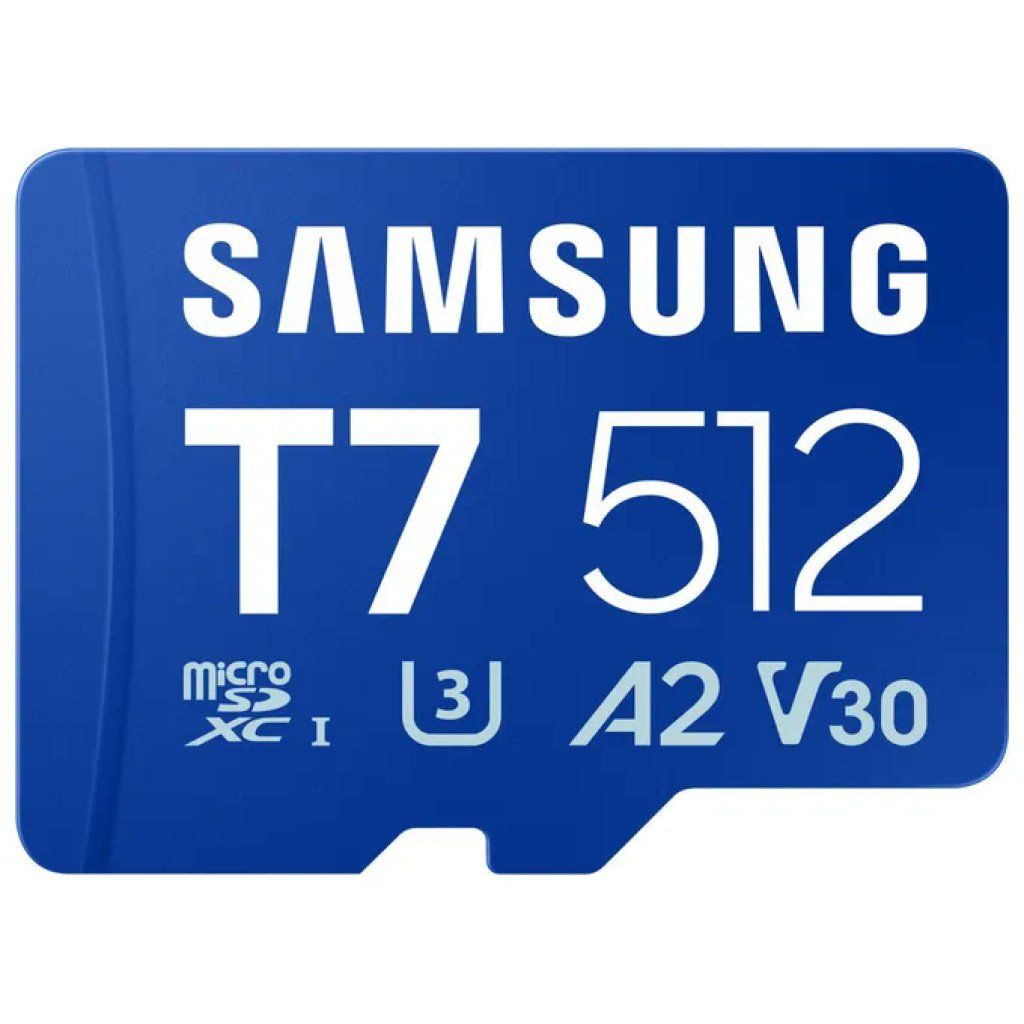 Samsung T7 Scheda microSDXC 512 GB UHS-I U3 V30 A2, Blu