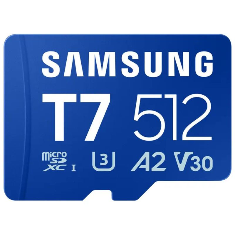 Samsung T7 Scheda microSDXC 512 GB UHS-I U3 V30 A2, Blu