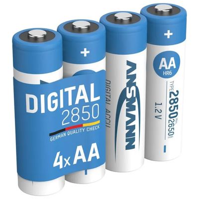 Ansmann 5.0350.92 – Batterie AA ricaricabili NiMH 2850 mAh, 1,2 V, confezione da 4 Ansmann 5.0350.92 – Batterie AA ricaricabili NiMH 2850 mAh, 1,2 V, confezione da 4