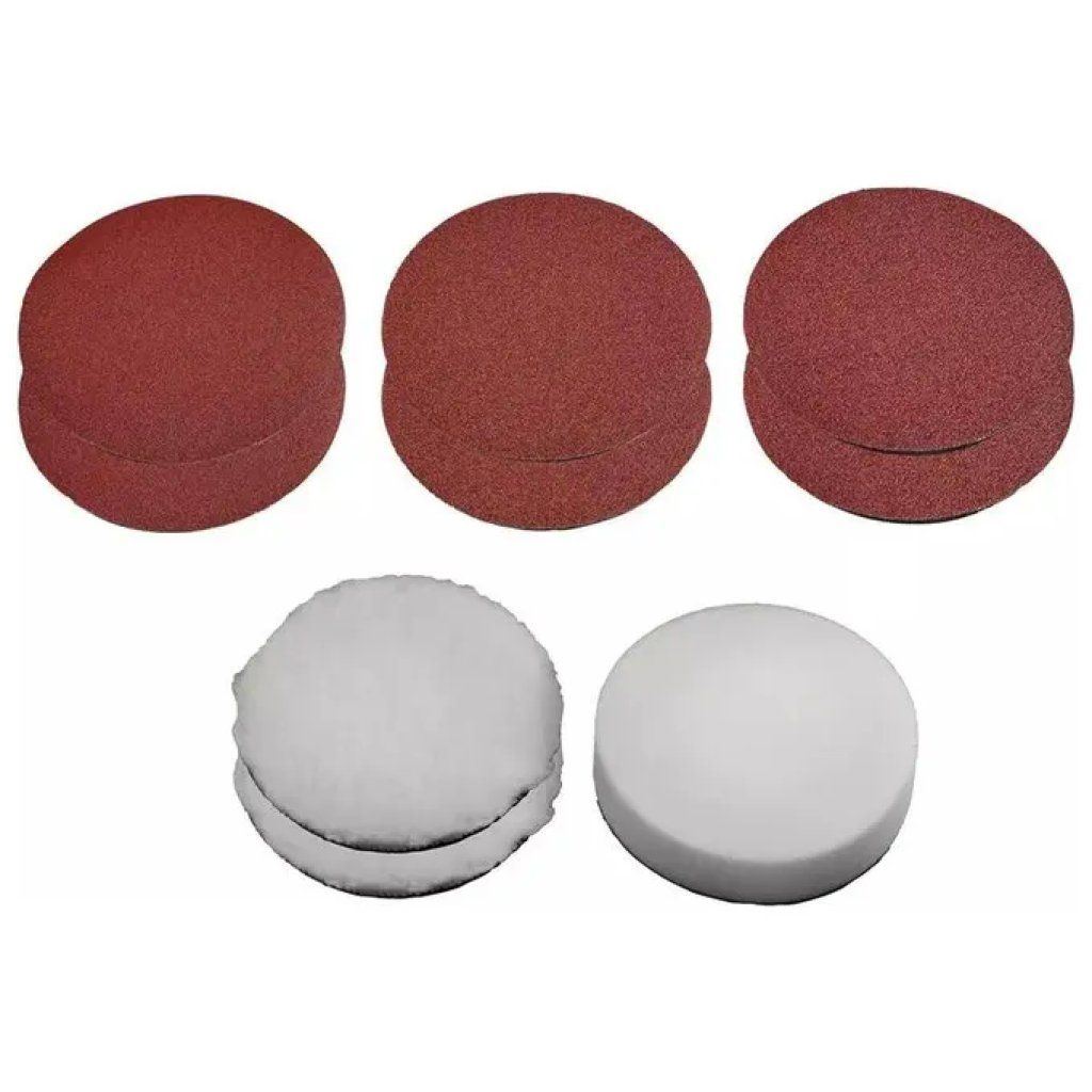 Einhell Set di dischi abrasivi e platorello per lucidatrice auto, 15 cm Einhell Set di dischi abrasivi e platorello per lucidatrice auto, 15 cm