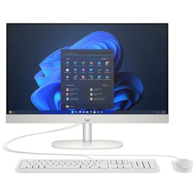 HP ProOne 240 G10 All-in-One PC, Intel Core i3, 8GB RAM, SSD 512GB, Windows 11 Home, Bianco
