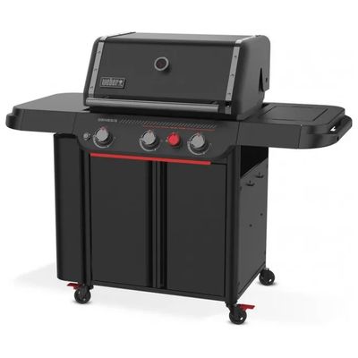 Weber Genesis E-330WR Stealth Edition Barbecue a Gas con Sear Boost e Girarrosto