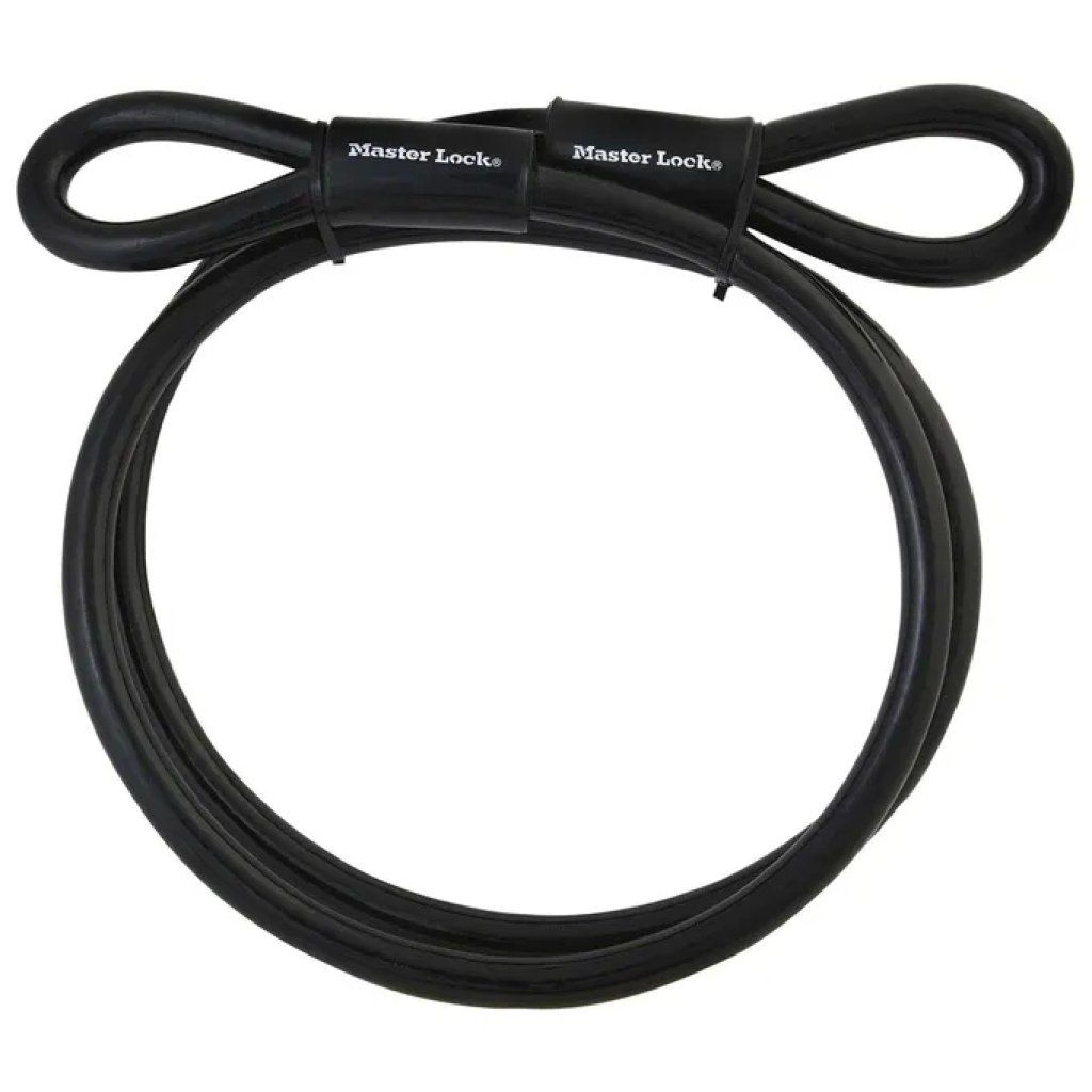 MASTERLOCK Master Lock 49EURD – Cavo antifurto in acciaio intrecciato, nero, 3 m