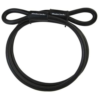 MASTERLOCK Master Lock 49EURD – Cavo antifurto in acciaio intrecciato, nero, 3 m