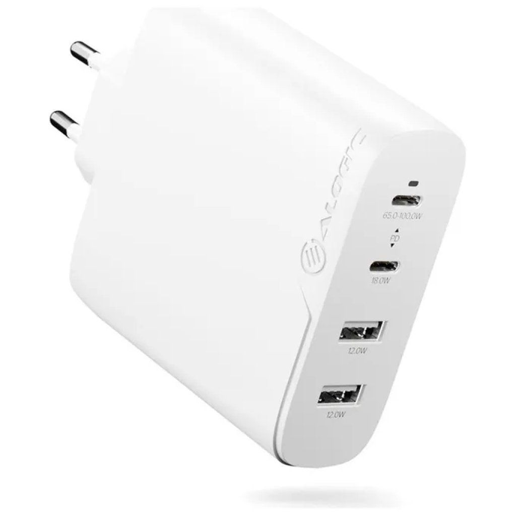 ALOGIC Rapid Power GaN 100W Caricatore USB a 4 Porte Bianco