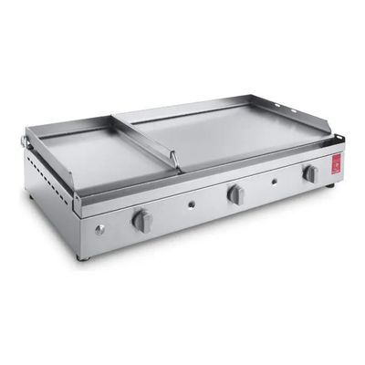 PLANET Chef 80 Mix.L Piastra Barbecue a Gas Inox, 3 Bruciatori