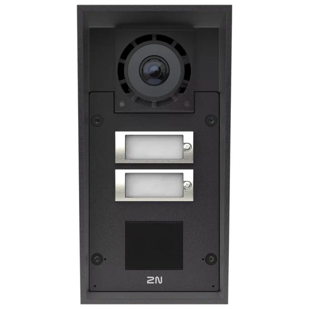2N IP Force 2.0 Videocitofono IP nero, 2 pulsanti, telecamera 5 MP e lettore RFID