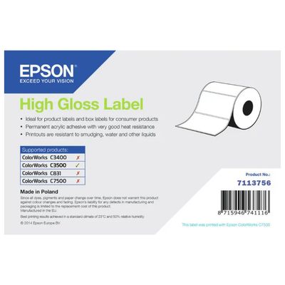 Epson High Gloss 7113756 – Etichette lucide 76 × 51 mm, 610 pezzi Epson High Gloss 7113756 – Etichette lucide 76 × 51 mm, 610 pezzi
