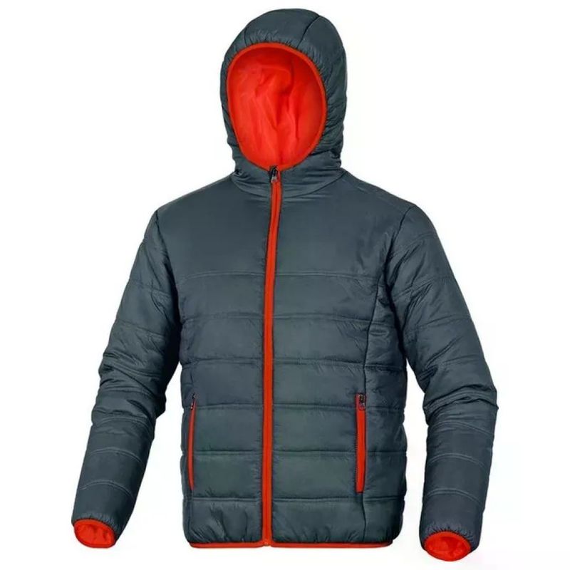 DELTAPLUS Piumino leggero DELTAPLUS Doon con cappuccio, grey-orange, taglia L