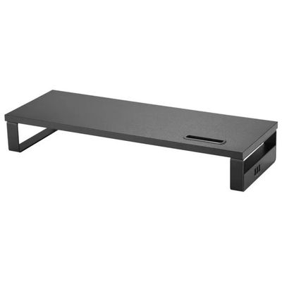 CONCEPTRONIC Equip 650881 Supporto da Tavolo per Monitor con Hub USB e Supporto Smartphone, Nero