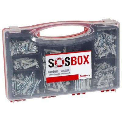Fischer SOS-Box S-FU – Set assortito di tasselli e viti, 180 pezzi