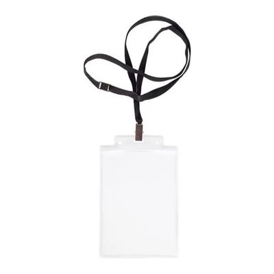 SEI Rota 31841600 Porta Badge A6 Trasparente con Cordoncino Nero, Confezione da 10