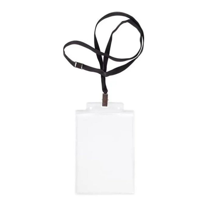 SEI Rota 31841600 Porta Badge A6 Trasparente con Cordoncino Nero, Confezione da 10