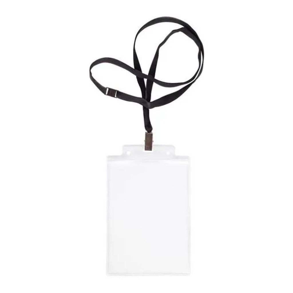 SEI Rota 31841600 Porta badge A6 trasparente con cordoncino nero, confezione da 10