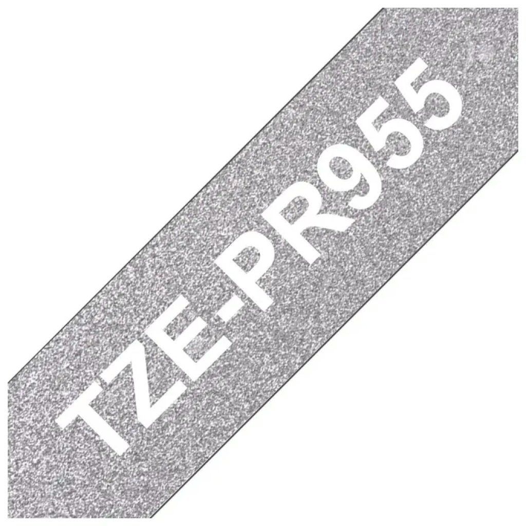 Brother TZe-PR955 Nastro Laminato Glitter Argento 24 mm x 8 m