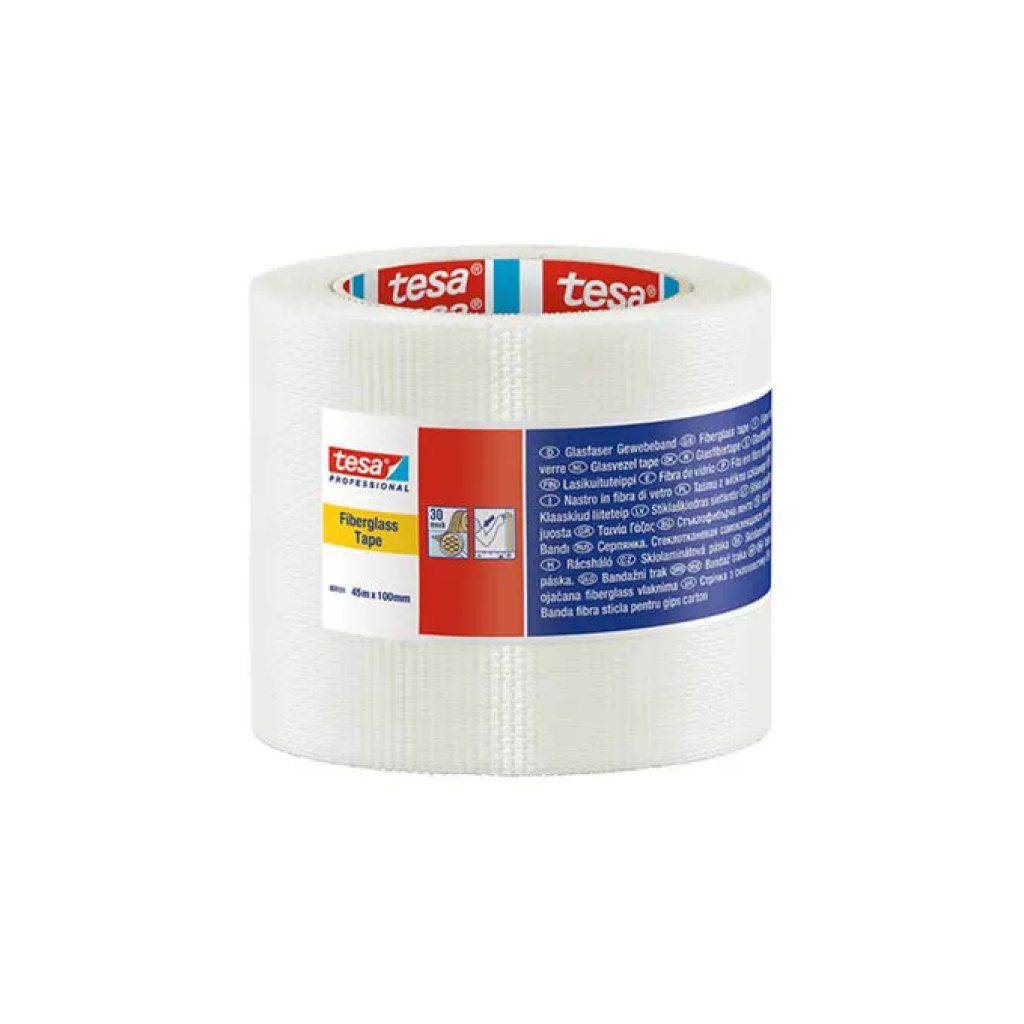 TESA Professional Nastro in Rete di Fibra di Vetro per Cartongesso, 45 m x 50 mm, Bianco