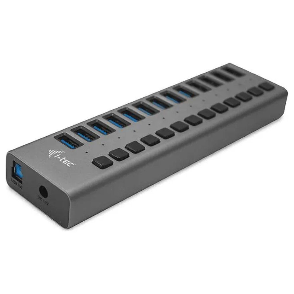 I-TEC Hub USB 3.0 i-tec U3CHARGEHUB13 a 13 porte con alimentatore da 60 W, grigio I-TEC Hub USB 3.0 i-tec U3CHARGEHUB13 a 13 porte con alimentatore da 60 W, grigio