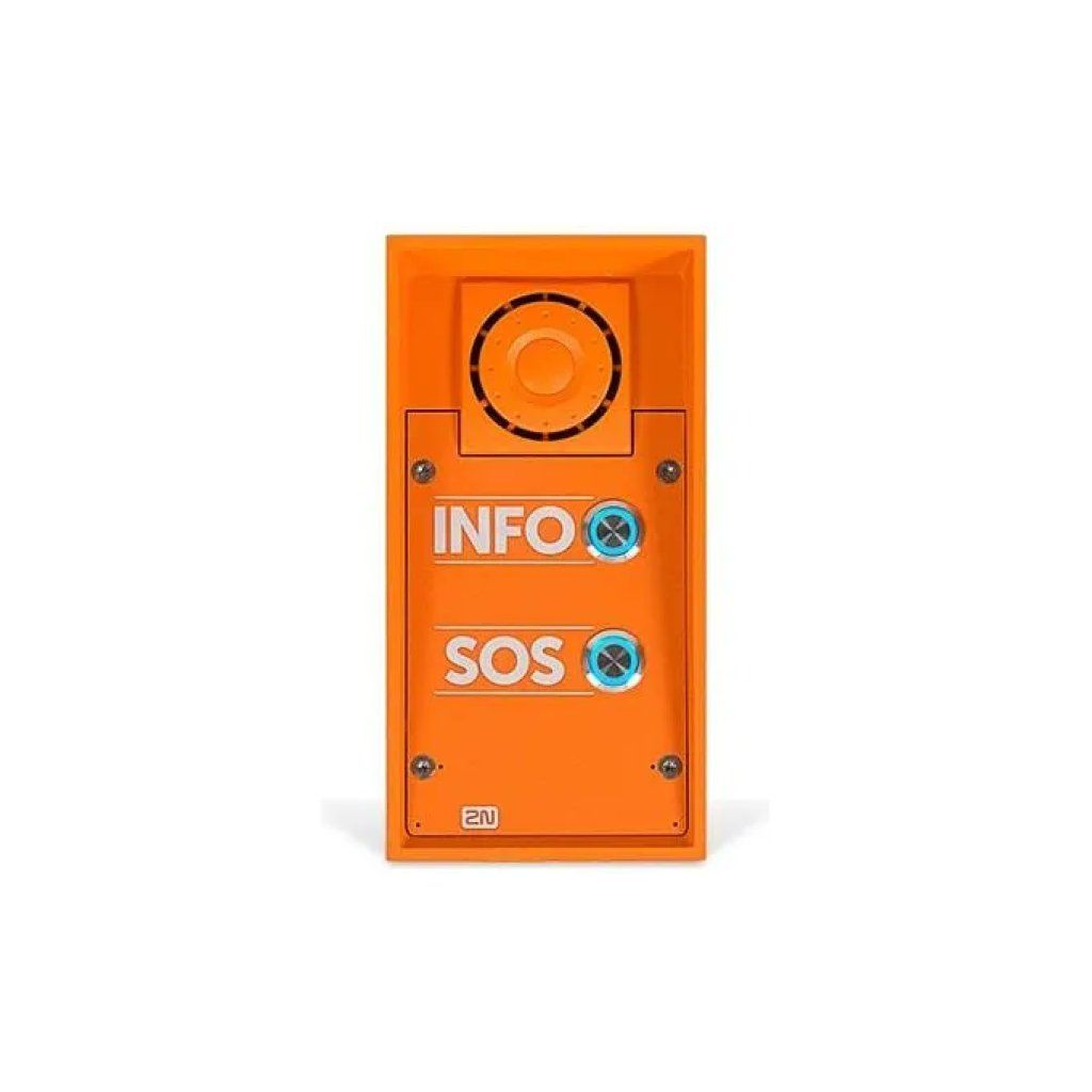 2N Helios IP Safety 9152102W – Citofono IP arancione, 2 pulsanti, PoE, IP69K