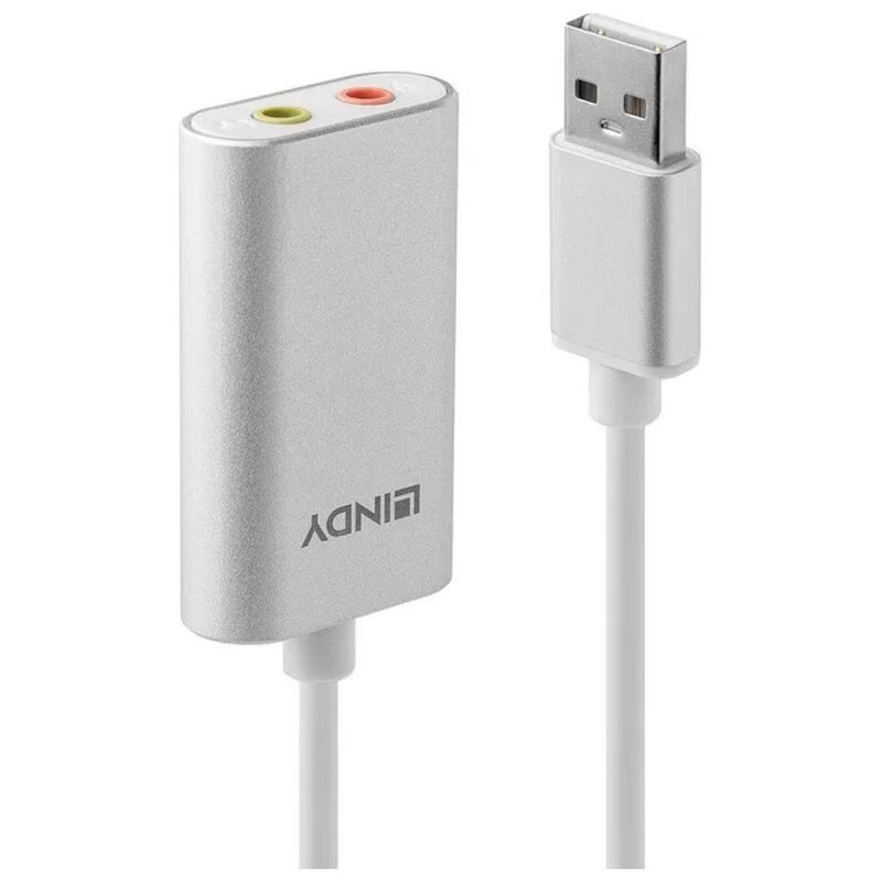 Lindy 42926 Adattatore USB-A a 2 Jack Audio 3,5 mm