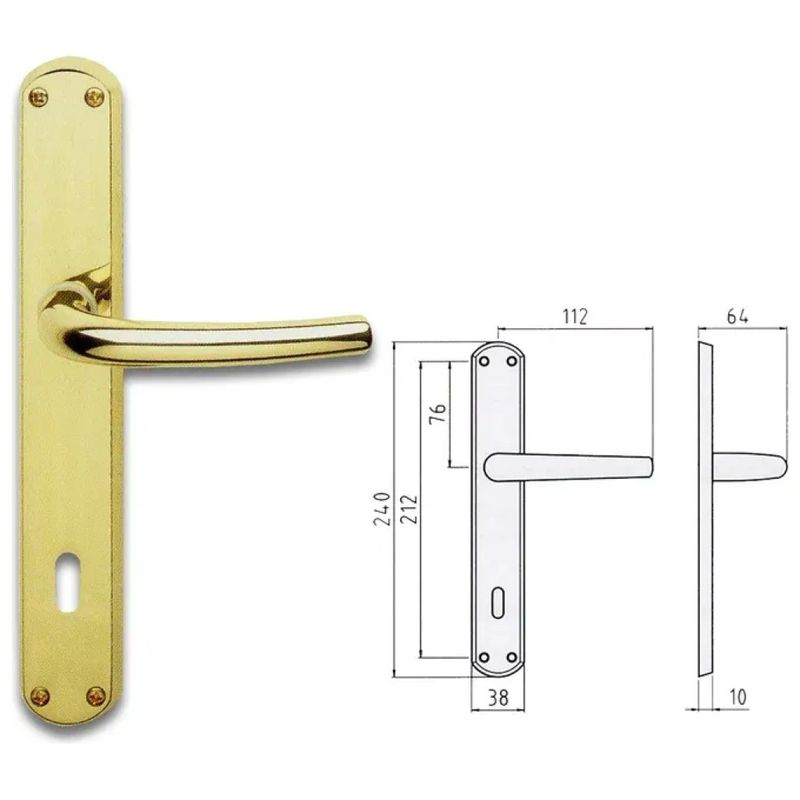GHIDINI Milena Q8X70 – Coppia di maniglie per porta in ottone satinato