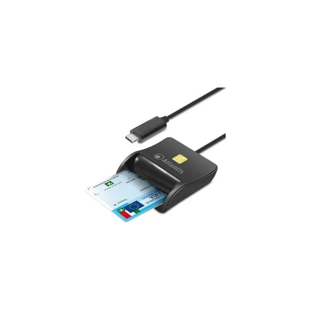Atlantis P005-SMARTCR-C Lettore Smart Card USB-C Nero